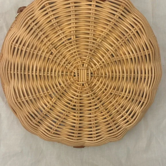 J. McLaughlin Romina Round Basket Wicker Purse, NWT - Picture 7 of 10